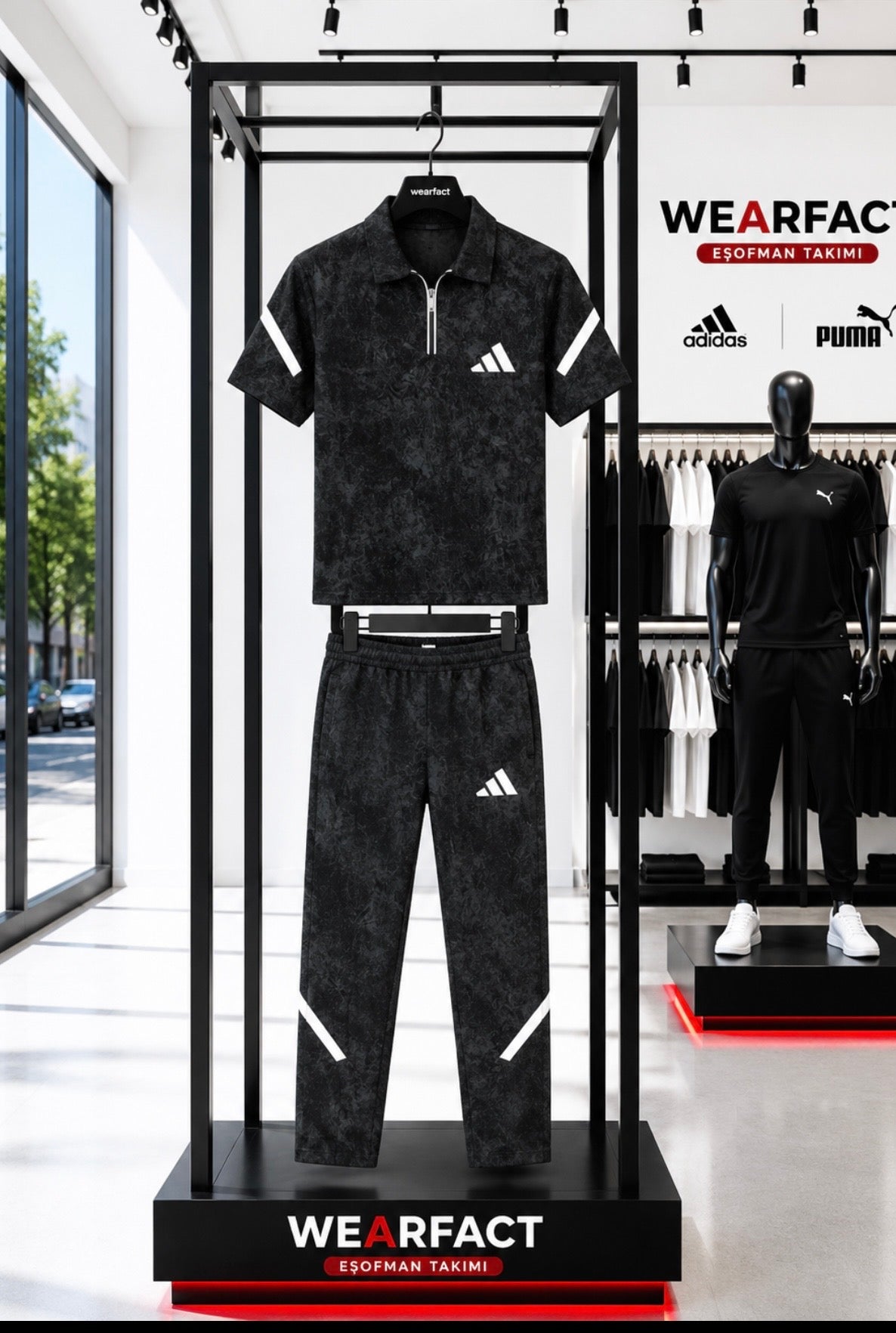 Adidas Yıkamalı Eşofman Takımı