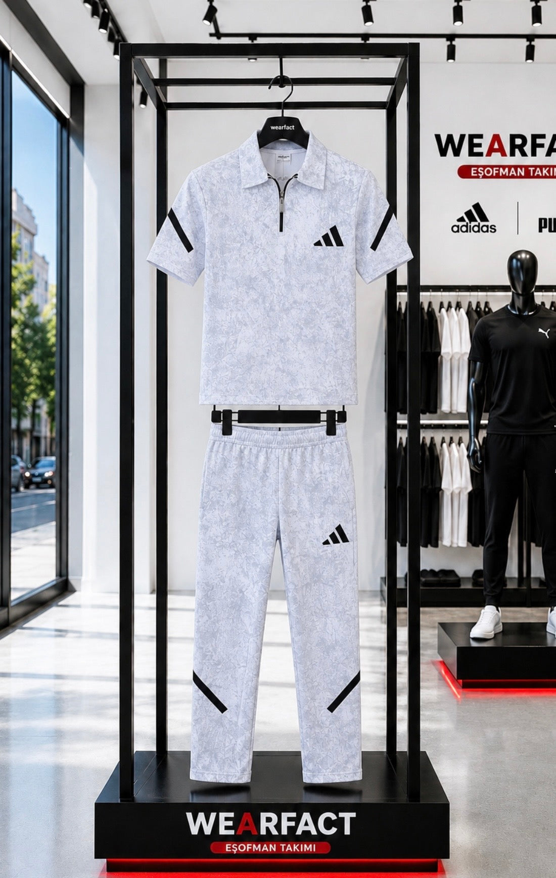 Adidas Yıkamalı Eşofman Takımı